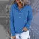 thumbnail image 1 of ICHUANYI Clearance Womens Casual Hoodies Fall Solid Long Sleeve Sweatshirt Drawstring Pullover Tops Blouse With Pocket(Blue, XL) ICHUANYI WER2023081513001, 1 of 6