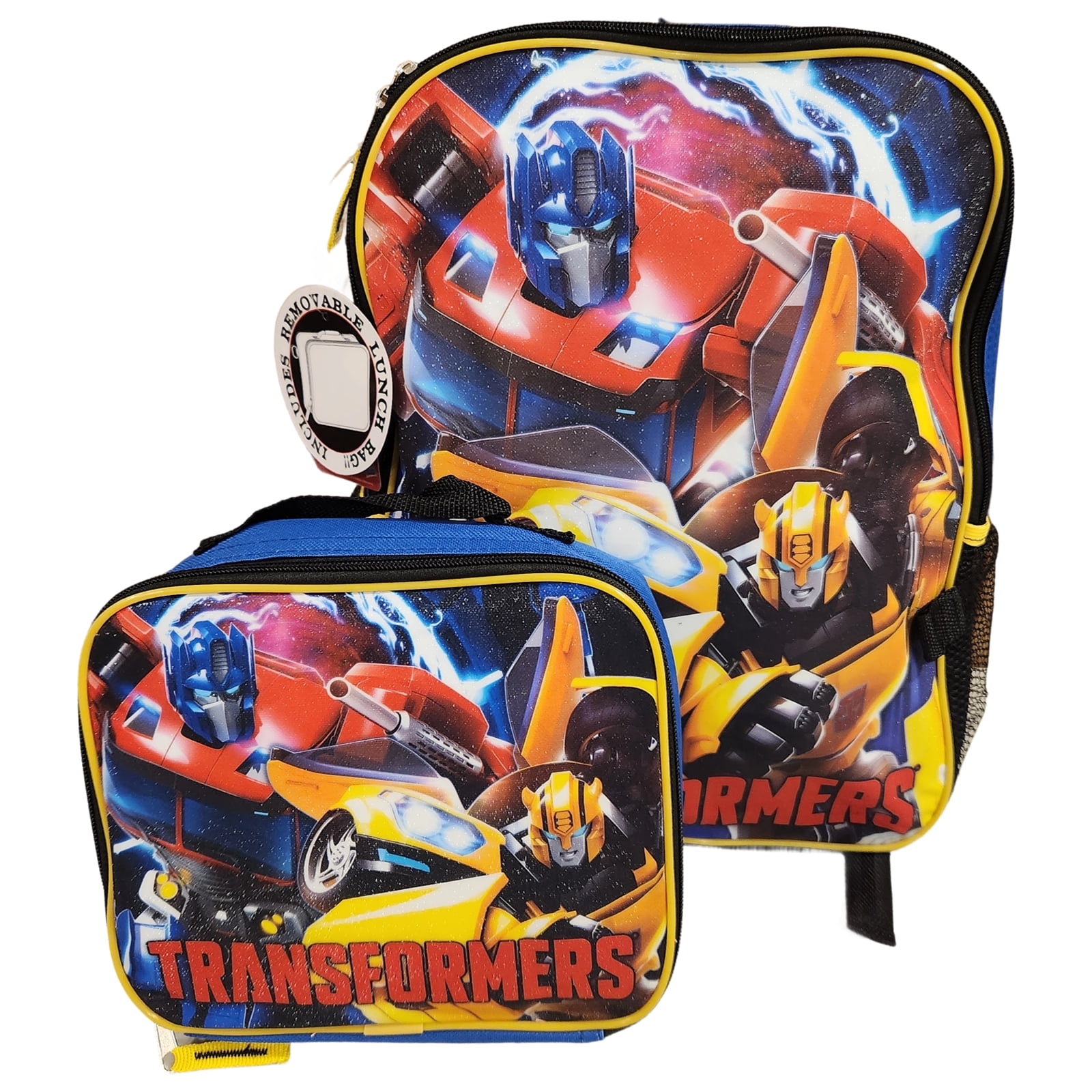 Transformers Full Size 16 Inch Backpack with Detachable Lunch Box 2 pieces set