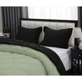 thumbnail image 5 of DNG Creations 3 Piece Reversible Diamond Pattern Comforter Solid - 100% Egyptian Cotton, 800 TC ( Full/ Queen - Size ) All-Season 550 GSM ( Light-Sage/Black Colour ), 5 of 7