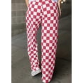 thumbnail image 2 of Womens Casual Checkered Pants Elastic Waist Comfy Loose Wide Leg Pants with Pockets, 2 of 8