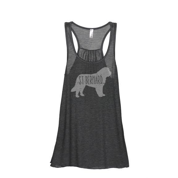 Thread Tank St Bernard Dog Silhouette Women's Sleeveless Flowy Racerback Tank Top Charcoal Small