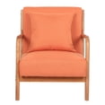 thumbnail image 2 of Topcobe Mid-Century Retro Accent Chairs, Modern Fabric Upholstered Wooden Lounge Armchair for Living Room, Upholstered Arm Chair for Bedroom Reception Apartment Dorms, Orange, 2 of 6