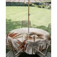 thumbnail image 2 of Outdoor Tablecloth with Umbrella Hole Zipper Brown Palm Trees Round Tablecloth 54" Waterproof Outside Table Cloth Tropical Summer Botanical Seaside Patio Table Cover Tablecloths for Picnic Party, 2 of 8