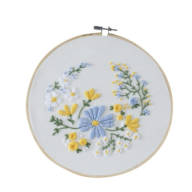 Anneaux et Cadres de Point de Croix Broderie Ensemble de Kit de Point de Croix pour Débutants - Broderie Faite à la Main Bricolage