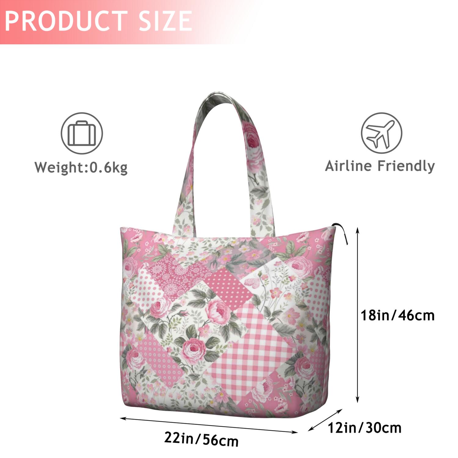Pioneer Flower Floral Print Pattern Travel Tote Bags for Women Carry On,Large Weekender Bags for Women Travel,Multi Functional Duffle Bag for Work,Shopping,Sports