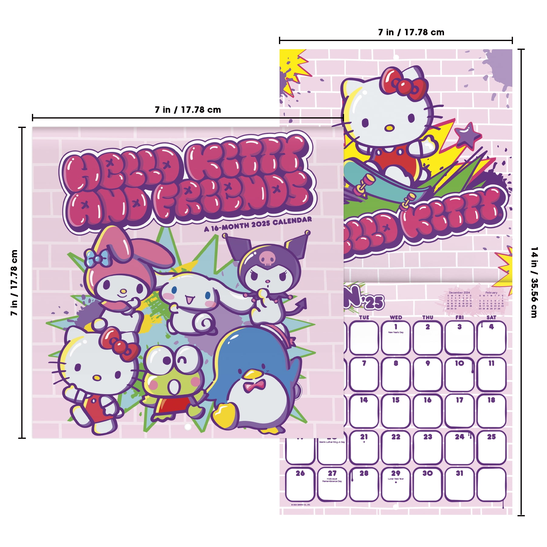 2025 Hello Kitty Mini Mini Calendar, New