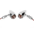 thumbnail image 2 of 1 Pair Retro Style Universal Turn Signal Light Lamp Motorcycle Modification AccessoriesSilver, 2 of 9