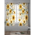 thumbnail image 4 of Sunflower Curtains 63 Inch Length, Sheer Curtains for Bedroom Living Room Window Farmhouse Spring Summer Botanical Rod Pocket Voile Drapes Kitchen Curtains Small Half Window 42"x63" 2 Panels, 4 of 6
