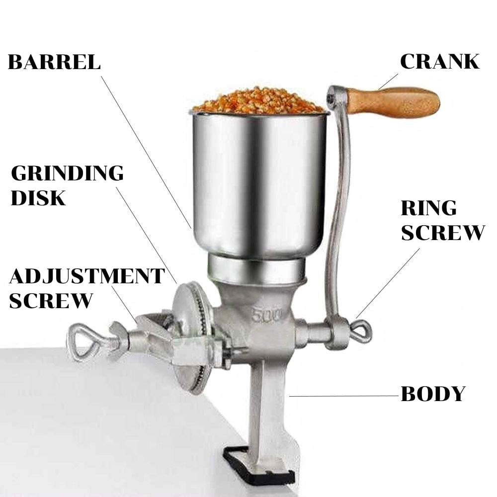 Corn Coffee Wheat Manual Hand Grain Grinder Mill For Kitchenaid Mixer  Silver