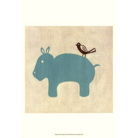 Best Friends- Hippo Poster Print by Chariklia Zarris (13 x