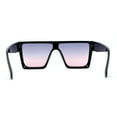 thumbnail image 4 of Retro Mobster Squared Flat Top Plastic Rectangular Sunglasses Black Blue Pink, 4 of 4