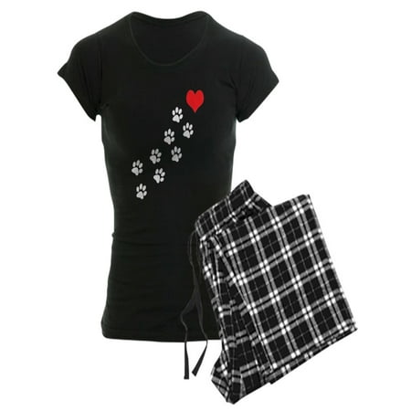 

CafePress - Paw Prints To My Heart - Women s Dark Pajamas