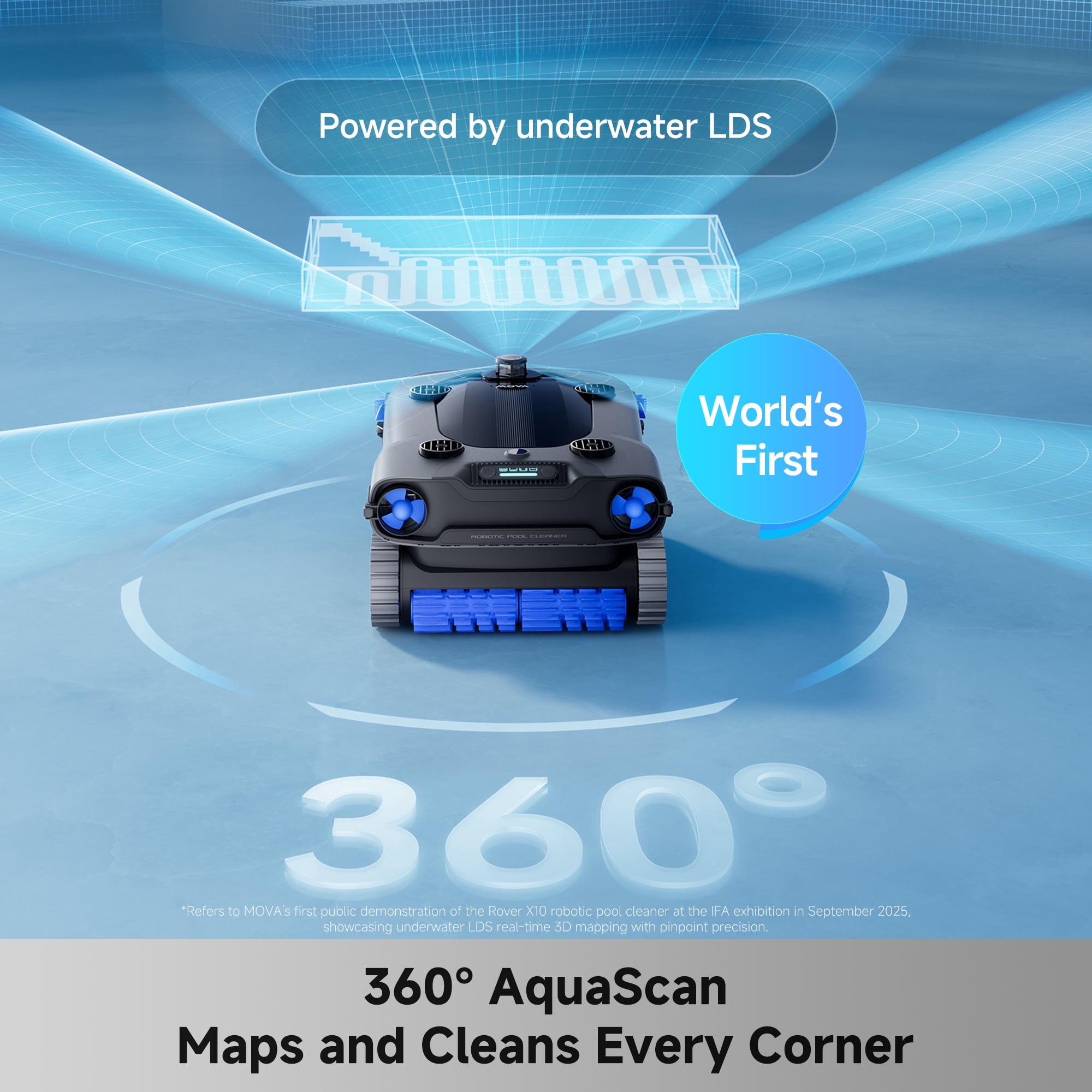 MOVA Rover X10 Robotic Pool Cleaner, 7-in-1 OMNI Clean