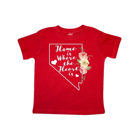

Inktastic Nevada Home is Where the Heart is with Watercolor Floral Gift Toddler Boy or Toddler Girl T-Shirt