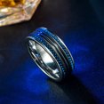 thumbnail image 2 of Unisex Two Tone Blue And Black Gear Ring Stainless Steel European And American Style Jewelry Sizes 7 To 12 Men, 2 of 7