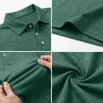 thumbnail image 2 of Ceisia Men's Slim Fit Heathered Long Sleeve Polo Shirts, Stretchy Breathable Collared Casual Shirts Gifts, 2 of 6