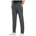 thumbnail image 2 of Work Pants for Men Black Mens Baggy Wide Leg Pants Elastic Waist Drawstring Casual Pants Pleated Loose Trendy Long Trousers with Pockets, 2 of 8