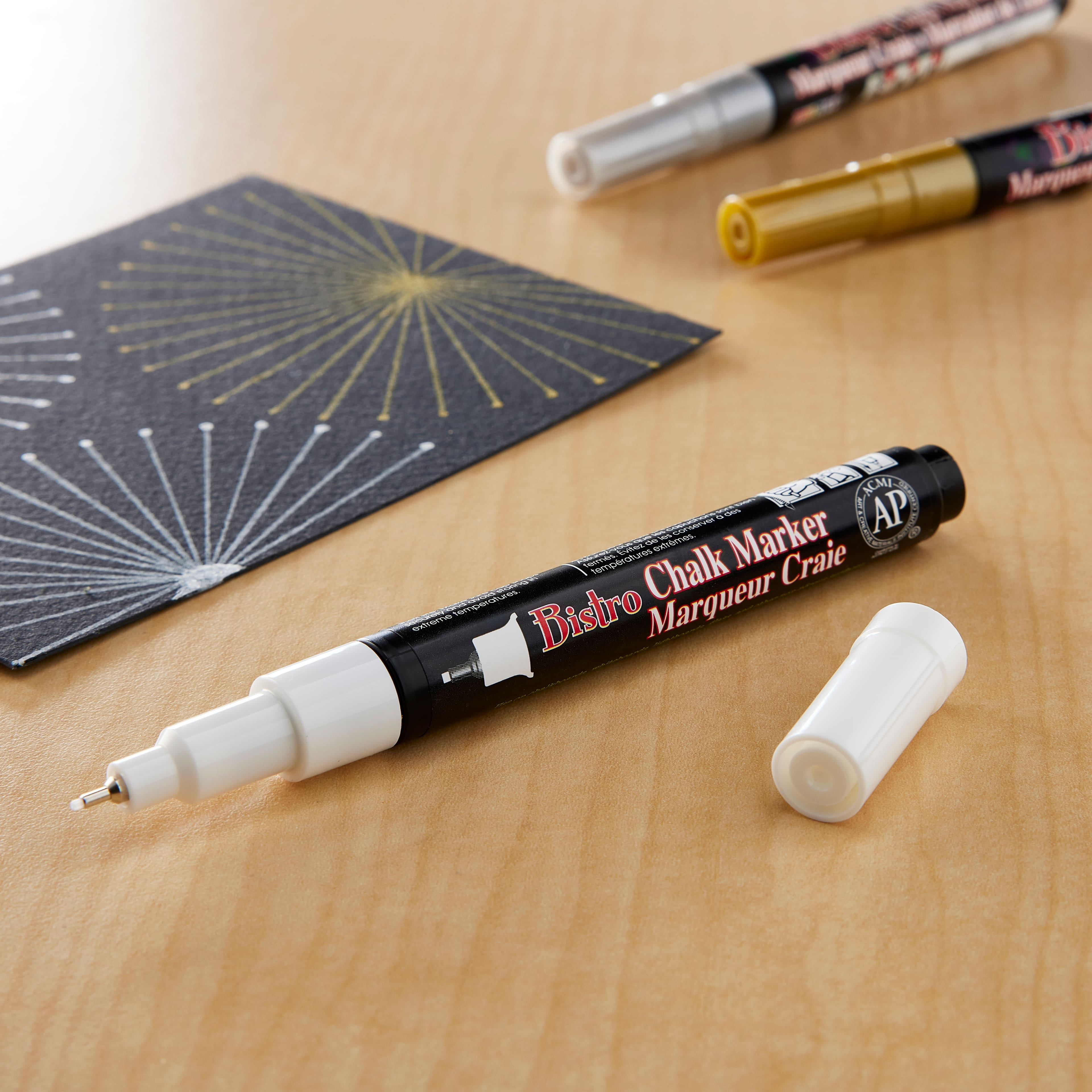 Marvy Uchida Bistro White Extra-Fine Chalk Marker, 12 Pack