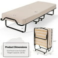 thumbnail image 4 of Costway Folding Bed w/Memory Foam Mattress Dust-Proof Bag Rollaway Metal Bed Sleeper Made in Italy, 4 of 10