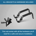 thumbnail image 3 of H.VERSAILTEX Single Curtain Rods for Windows Indoor/Outdoor, 66 to 120 Inches 3/4 Inch Diameter Drepery Rods with Brackets, Pewter, 3 of 6