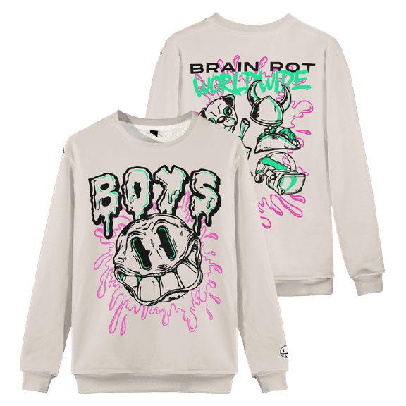 The Boys Merch Monster Smiley Icons Crewneck Sweatshirt Fashion Unisex Long Sleeve Graphic Top