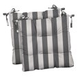 thumbnail image 1 of RSH Décor Indoor Outdoor Set of 2 Tufted Dining Chair Seat Cushions, 20" x 18" x 2", Grey & White Stripe, 1 of 5