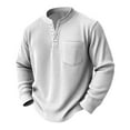 thumbnail image 3 of Mokaloha Mens Shirts - Pacificozy Shirts for Men, Men's Casual Ribbed Stand Collar Zipper Long Sleeve T-Shirt Gyujnb,Size:3XL, 3 of 3