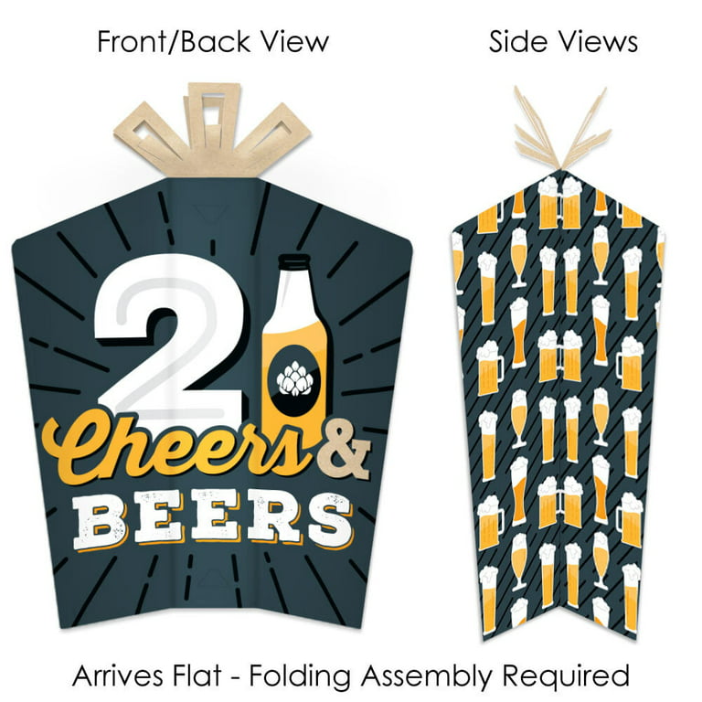 Big Dot of Happiness Cheers and Beers to 21 Years - Table Decorations - 21st  Birthday Party Fold and Flare Centerpieces - 10 Count 