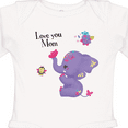 thumbnail image 4 of Inktastic Yara Happy Mothers Day Purple Elephant and Bee Gorgeous Girls Long Sleeve Baby Bodysuit, 4 of 5