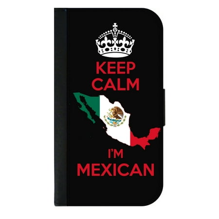 Keep Calm I'm Mexican - Wallet Style Cell Phone Case with 2 Card Slots and a Flip Cover Compatible with the Standard Apple iPhone 7 and 8