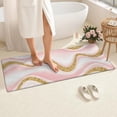 thumbnail image 4 of Pink Marble Gold Wave Pattern Bathroom Rugs Mat,Non Slip Microfiber Bathroom Rug,Rubber Backing,Soft Bathroom Mats for Bathroom Floor,Tub and Shower,60x24in(150x60cm), 4 of 5