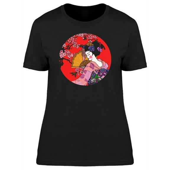 Beautiful Japanese Geisha Label T-Shirt Women -Image by Shutterstock, Female x-Large