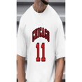 thumbnail image 2 of Men's 'CHICAGO #11' Color Blocking Print Short Sleeve Crew Neck T-shirt, Casual Stylish As Gift Tee For Adult, Men, Women, Teen, Teenager, Adolescent, Youth, 2 of 7