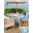 thumbnail image 5 of Outdoor Tablecloth with Umbrella Hole for Patio/Picnic/Party/Camping, Coastal Turtle Waterproof Table Cloth Rectangle Table Cover Washable, Nautical Eucalyptus Leaves Coral Seaweed (60"x 84"), 5 of 8