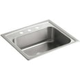 thumbnail image 1 of Kohler K-3348-3 Toccata 25" Single Basin Top-Mount 18-Gauge Stainless Steel Kitchen Sink -, 1 of 5