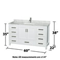 thumbnail image 7 of Wyndham Collection WCS141460SLGCMUNSMXX Sheffield 60" Free Standing Single Basin Vanity, 7 of 7