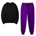 thumbnail image 2 of Lilgiuy Womens Sweatsuits 2 Piece Set Casual Solid Color Sweatsuits Baggy Long Sleeve Loose Matching Elastic Tracksuit Pants Sets for New Year Thanksgiving, 2 of 5