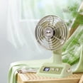 thumbnail image 4 of Aesthetic Retro Desk Fan with Digital Display – USB Rechargeable Quiet Table Fan, Portable Mini Cooling Fan for Dorm Room, Office, Bedroom & Study Desk, Green, 4 of 6