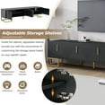 thumbnail image 6 of Aukfa Modern TV Stand for TVs up to 80'' with Metal Handles & Cabinet for Living Room, Black, 6 of 7