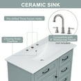 thumbnail image 5 of 36" Freestanding Bathroom Vanity with Ceramic Sink and 4-Drawer Storage Organizer (Grey), 5 of 8