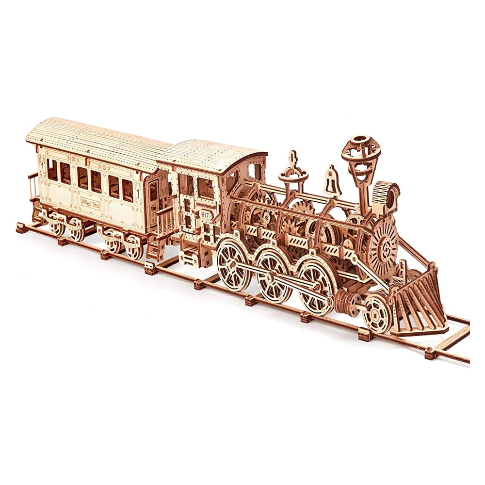 Wood Trick 3D Locomotive Wooden Puzzle Train Model Mechanical Building Kit