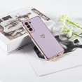 thumbnail image 5 of Compatible with Samsung Galaxy S22 6.1" 2022 Cute Case Thin for Women Girls,Soft TPU Plating Bumper Love Heart Case Anti-Scratch Shockproof Raised Reinforced Corners Case(Elegant Purple), 5 of 14