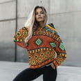 thumbnail image 4 of SCRAWLGOD Aztec Ethnic Womens Hoodies Pullover Graphic Sweaters for Women Trendy Drop Shoulder Collar Ladies Hooded Sweatshirts Soft Women Trendy Clothes Outfits Size 2XL, 4 of 7