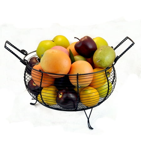 Garden Oatmeal Bowl - Stella Classic Table Top Wire Bowl with Handle 11in