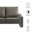 thumbnail image 3 of Lounge Loveseat Sofa, Gray, Aluminum, Outdoor Patio Balcony Cafe Bistro Garden Hospitality Restaurant, Modern Contemporary, HB37965, 3 of 9
