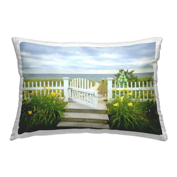 Stupell Industries Coastal Garden Path Decorative Printed Throw Pillow Design by GraffiTee Studios