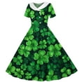thumbnail image 2 of St. Patrick's Day Girls Party Dress Short Sleeve Summer Vacation Dress Cute Graphic A Line Dress Size 5-14, 2 of 6