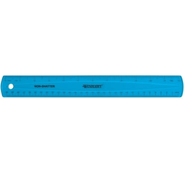 Westcott 12" Plastic Standard Ruler Assorted 12/Box (17721)