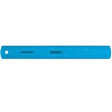 Westcott 12" Plastic Standard Ruler Assorted 12/Box (17721)
