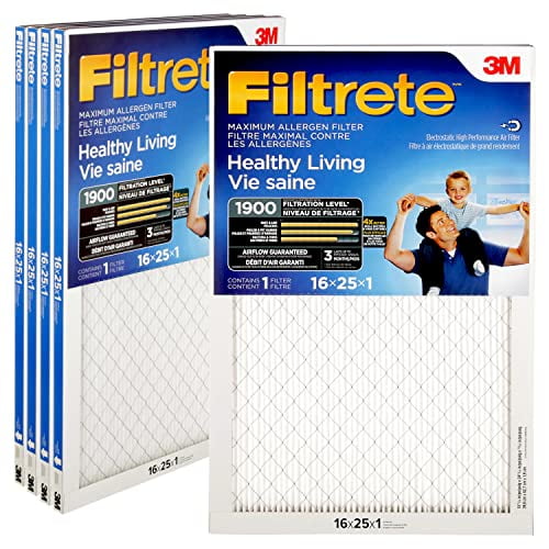 Filtrete 16x25x1 Smart Furnace Filter, MPR 1500 MERV 12, 1-Inch Allergen, Bacteria and Virus Air Filters for ACs and Furnaces, 2 Filters